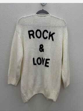 Fashion Rock & Love Open Front Knit Cardigan Sweater Womens size Small NWT